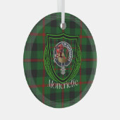 Moncrieffe Schotse Clan Tartan & Crest Glas Ornament (Voorkant Rechts)