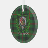 Moncrieffe Schotse Clan Tartan & Crest Glas Ornament (Voorkant links)