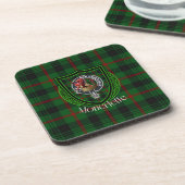 Moncrieffe Scottish Clan Tartan & Crest Bier Onderzetter (Linkerzijde)