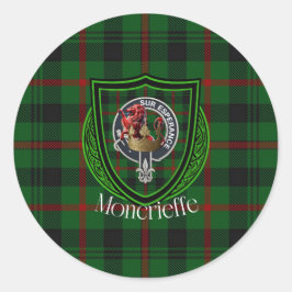Moncrieffe Scottish Clan Tartan & Crest Ronde Sticker