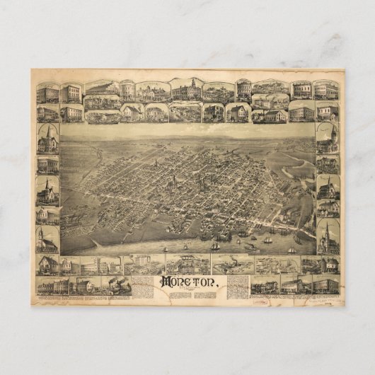 Moncton New Brunswick Canada (1888) Briefkaart (Voorkant)