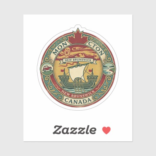Moncton, New Brunswick Sticker (Vel)