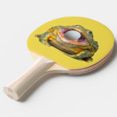 Mond-en-tweekleppige schimmelmond-kikker met een b tafeltennisbatje (Voorkant Gekanteld)
