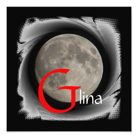 Mond, Lune, Luna, Glina, Moon Poster (Voorkant)