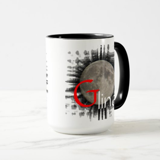 Mond, Lune, Luna, Glina, Moon Tasse Mok (Voorkant rechts)