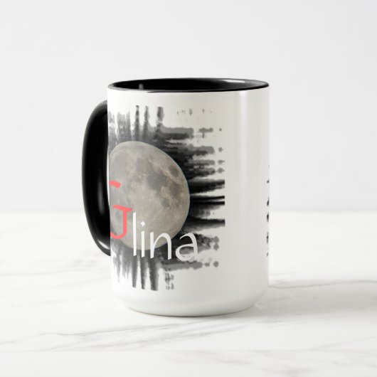 Mond, Lune, Luna, Glina, Moon Tasse Mok (Voorkant links)