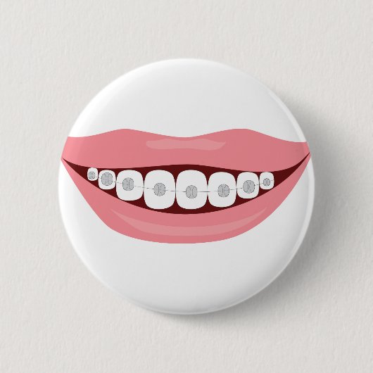 Mond met beugel ronde button 5,7 cm (Voorkant)