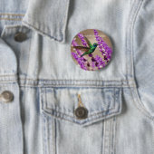 Mond met mousserende vechtvogels ronde button 5,7 cm (In situ)