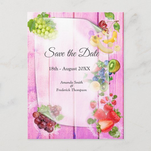 Mond-water tropische vruchten aankondigingskaart (Voorkant)