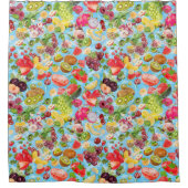 Mond-water tropische vruchten douchegordijn (Voorkant)