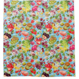 Mond-water tropische vruchten douchegordijn