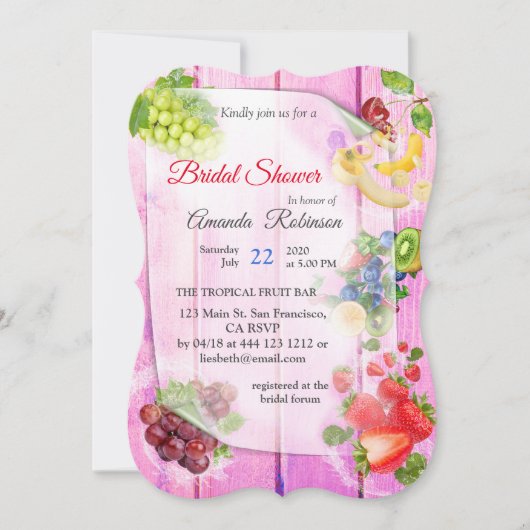 Mond-water tropische vruchten kaart (Voorkant)