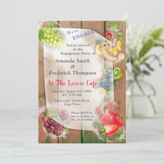 Mond-water tropische vruchten kaart (Staand voorkant)