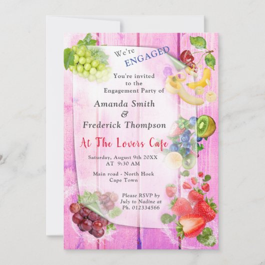 Mond-water tropische vruchten kaart (Voorkant)