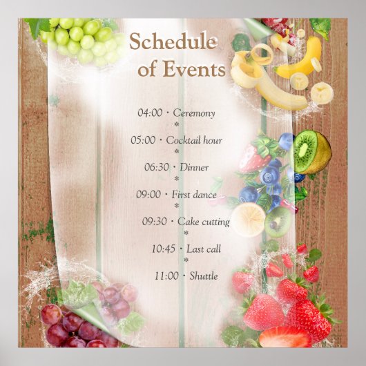 Mond-water tropische vruchten poster (Voorkant)