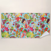 Mond-water tropische vruchten strandlaken (Voorkant)