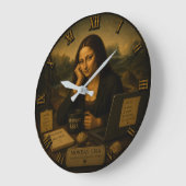 Monday Funny Mona Lisa Office Worker Coffee Humor Grote Klok (Hoek)