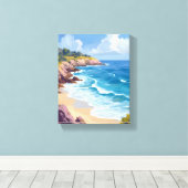 Monday in Malibu | Beach Cliffs CA Travel Canvas Afdruk (Insitu (Houten vloer))
