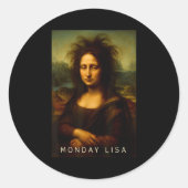 Monday Lisa Disheveled Clic Art Parody Week Start Ronde Sticker (Voorkant)
