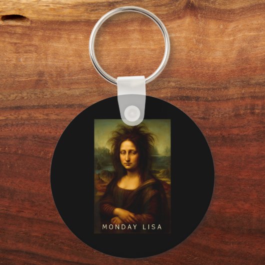 Monday Lisa Disheveled Clic Art Parody Week Start Sleutelhanger (Voorkant)