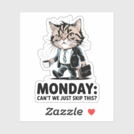 Monday Mood Kantoor Cat Sticker