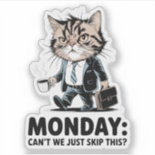 Monday Mood Kantoor Cat Sticker (Voorkant)