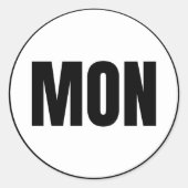 Monday Ronde Sticker (Voorkant)