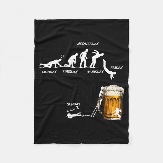 Monday Tuesday Thursday Friday Saturday Sunday Bee Fleece Deken (Voorkant)