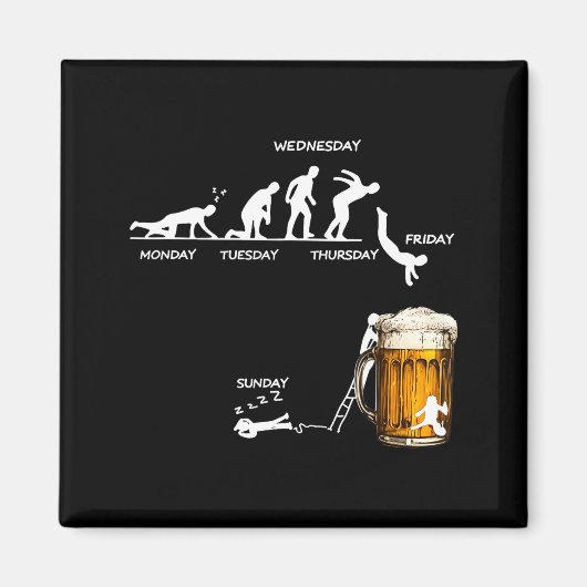 Monday Tuesday Thursday Friday Saturday Sunday Bee Magneet (Voorkant)