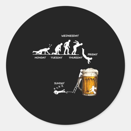 Monday Tuesday Thursday Friday Saturday Sunday Bee Ronde Sticker (Voorkant)