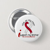 MONDELINGE KANKER Ik steun mijn broer Ronde Button 5,7 Cm (Voorkant /achterkant)