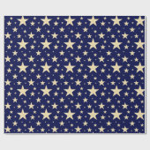 Monder Navy Blue en Faux Gold Foil Sterrennacht Cadeaupapier (Vlak)