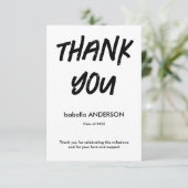 Mondern Black and White Graduation  Bedankkaart (Staand voorkant)