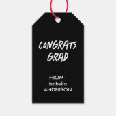 Mondern Black and White Graduation  Cadeaulabel (Voorkant)