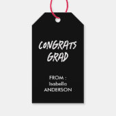 Mondern Black and White Graduation  Cadeaulabel (Achterkant)