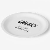 Mondern Black and White Graduation  Papieren Bordje (Gekanteld)