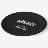 Mondern Black and White Graduation  Papieren Bordje (Gekanteld)