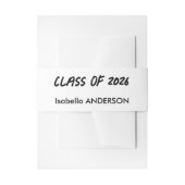 Mondern Black and White Graduation Uitnodigingen Wikkel (Voorkant Voorbeeld)