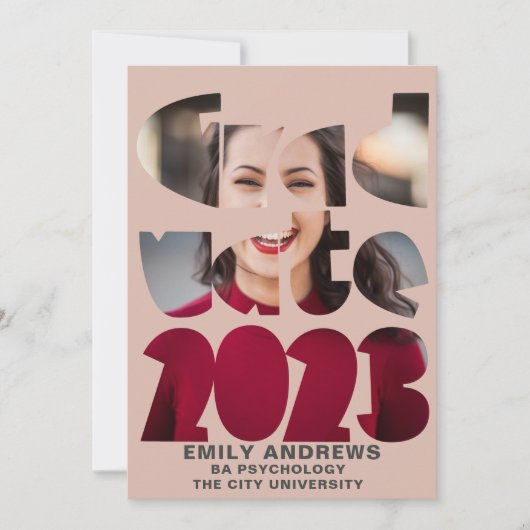 Mondern Simple Afstuderen Photo Roos Gold Kaart (Voorkant)