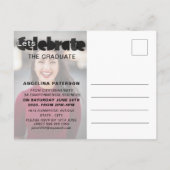 Mondern Simple Afstuderen Photo Roos Gold Uitnodiging Briefkaart (Achterkant)