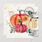 Mondern  Waterverf pompoenen Thanksgiving Feestdagenkaart (Voorkant / Achterkant)