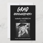 MondernBlack and White Graduation Announcement Kaart (Voorkant)