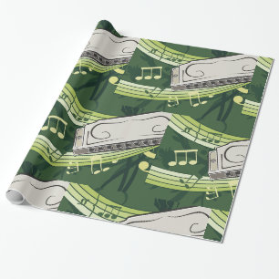 Mondharmonica Blues en Folk Muziek Cadeaupapier