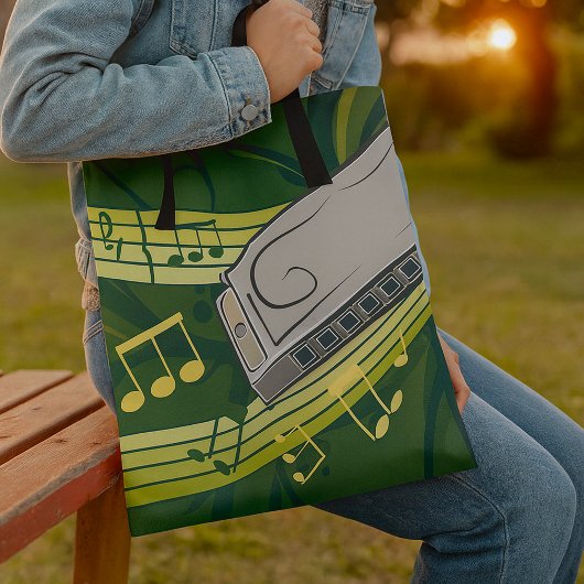 Mondharmonica Blues en Folk Muziek Tote Bag