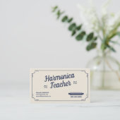 Mondharmonica Docent - Vintage Visitekaartje (Staand voorkant)