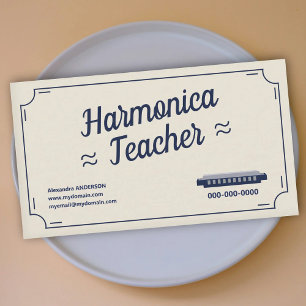 Mondharmonica Docent - Vintage Visitekaartje