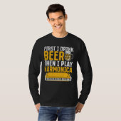 Mondharmonica Eerst drink ik bier en dan speel ik T-shirt (Voorkant volledig)