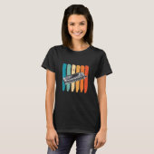 Mondharmonica Instrument Retro Franse Harp Speler  T-shirt (Voorkant volledig)