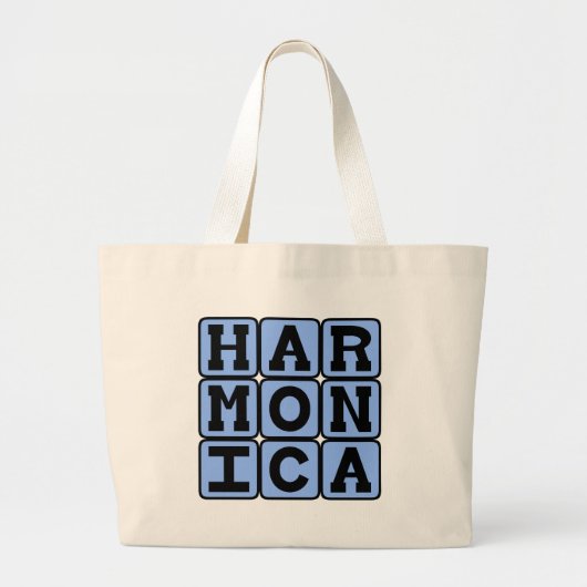 Mondharmonica, Muziekinstrument Grote Tote Bag (Voorkant)