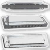 Mondharmonica Sticker Set (Voorkant)
